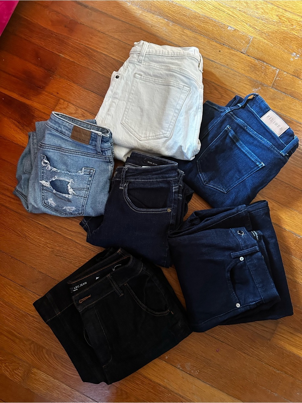 6 Pair Lot Reseller Blue Women's Jeans Denim Barrel Bell Bottom Mom